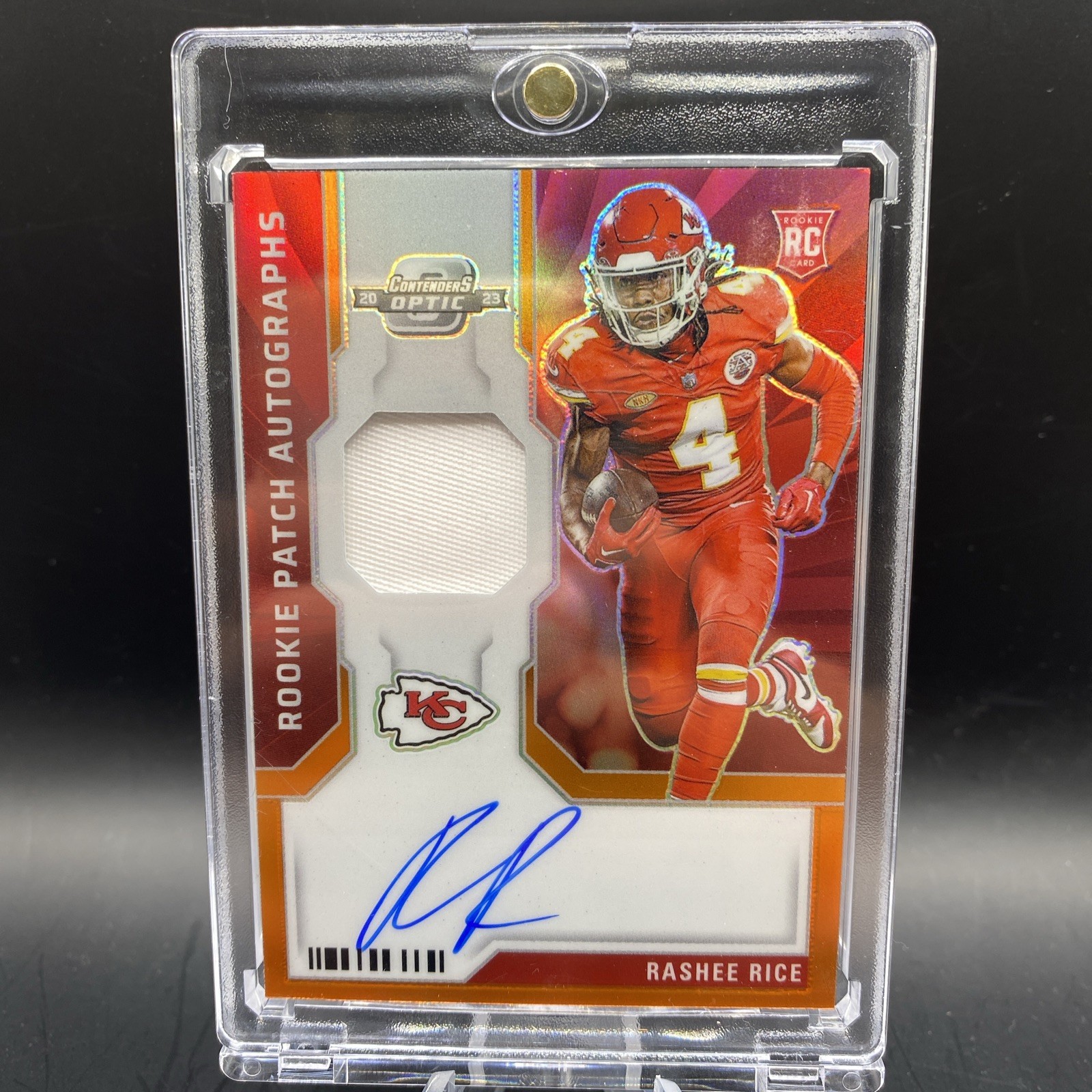 2023 Panini Contenders Optic /25 ORANGE PRIZM RPA AUTO ROOKIE RC RASHEE RICE JT2