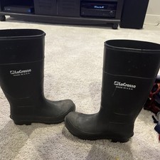 LaCrosse Tall Black Pull On Rubber Muck Boots Made in USA 7