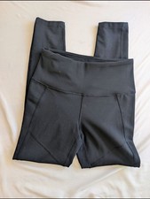 Zella High-Waist Black Ribbed Leggings