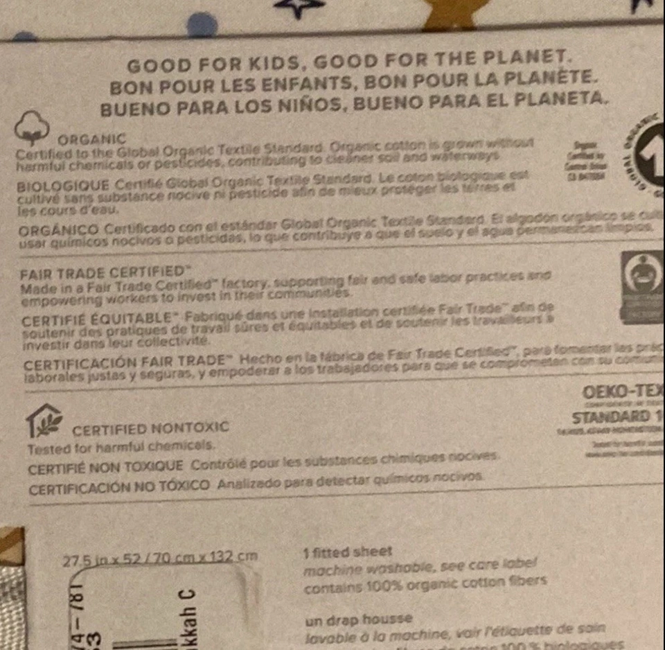 Folha de berço de Hanukkah Pottery Barn Kids nova com etiquetas em azul e dourado - Imagem 2 de 4