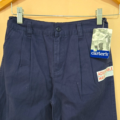 Carter's Boys Dress Pants Blue Solid Twill Cotton Adjustable Waist Pockets