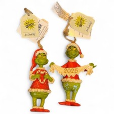 JIM SHORE 2025 Grinch Who Stole Christmas GRINCH BUNDLE Oranments (x2) BRAND NEW