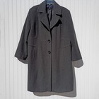 ANNE KLEIN Winter Coat Womens 2X Dark Charcoal Wool Overcoat Heavyweight Maxi