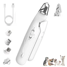 2 in1 Dog Nail Clippers & Grinder with LED Light,Ultra-Quiet,USB Rechargeable...