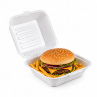 MenüBox/Burgerbox Aus Zuckerrohrfaser, 17,5 X 17,5 X 9,5 Cm, 50 StüCk