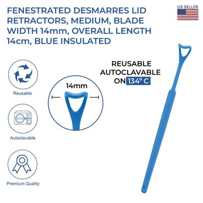 Insulated Fenestrated Desmarres Lid Retractors 5 1/8'' ophthalmic Instruments