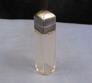 ANTIQUE GERMAN NIELLO ENAMEL SILVER PERFUME SCENT GLASS BOTTLE FLACON
