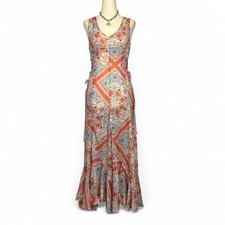 Tularosa Anthropologie Women’s Maxi Dress Sheer XS Boho Lace Up Waist Festival
