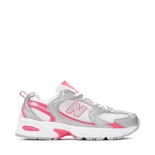 New Balance 530 Athletic Shoe White Silver Metallic Dragonberry Womens