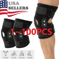 Hinged Knee Brace Compression Sleeve Joint Support Open Patella Stabilizer Wrap