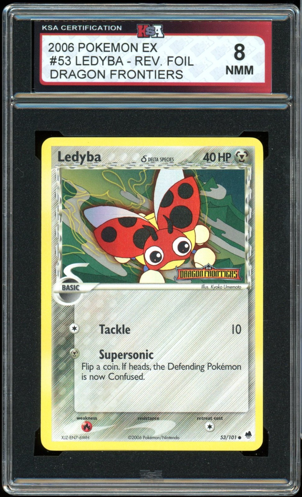 2006 Pokemon Dragon Frontiers #53 Ledyba Reverse Holo KSA 8 NMM