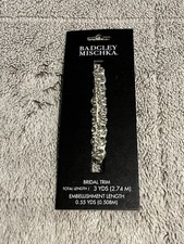 New Badgley Mischka Wedding Bridal Trim 3 Yards White And Blingy Embellishments