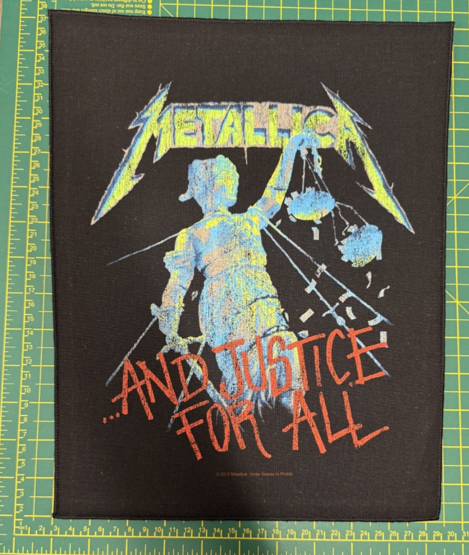 Metallica And Justice For All Large Size Sew On Back Patch Officially Licensed