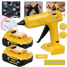 1X Cordless Hot Melt Glue Gun+1~2X 8.0AH 20V Li-ion Battery For Dewalt 20V NEW
