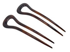 Parcelona French Classic Curve Shell Large 5 1/4   Set of 2 Chignon Hair Bun Pin