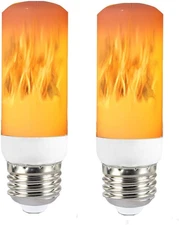 QLEE Led Flame Effect Light Bulb 3W Flickering Fire Light Bulbs with Upside down