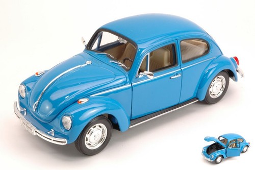 Volkswagen VW Beetle 1968 Blue 1:24 Model 2106 WELLY - Foto 1 di 1