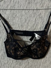 Adore Me lace strappy underwire bra in black lace Size 36A