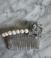 Handmade Wedding Hair Comb Freshwater Pearl Crystal Rhinestone Bridal Headpiece