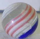 #20699m Vintage German Handmade Peppermint Swirl Shooter Marble .77 Inches