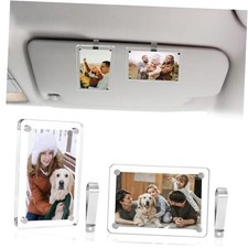 Car Visor Photo Clip, Acrylic Magnetic Visor Clip Photo Frame, Car Picture 1