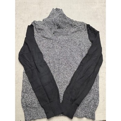 Sean John Mens Gray Black Speckled Knit Turtleneck Sweater XL Cotton