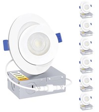 6 Pack 4 inch 5CCT LED Gimbal Led Recessed Light with Junction Box