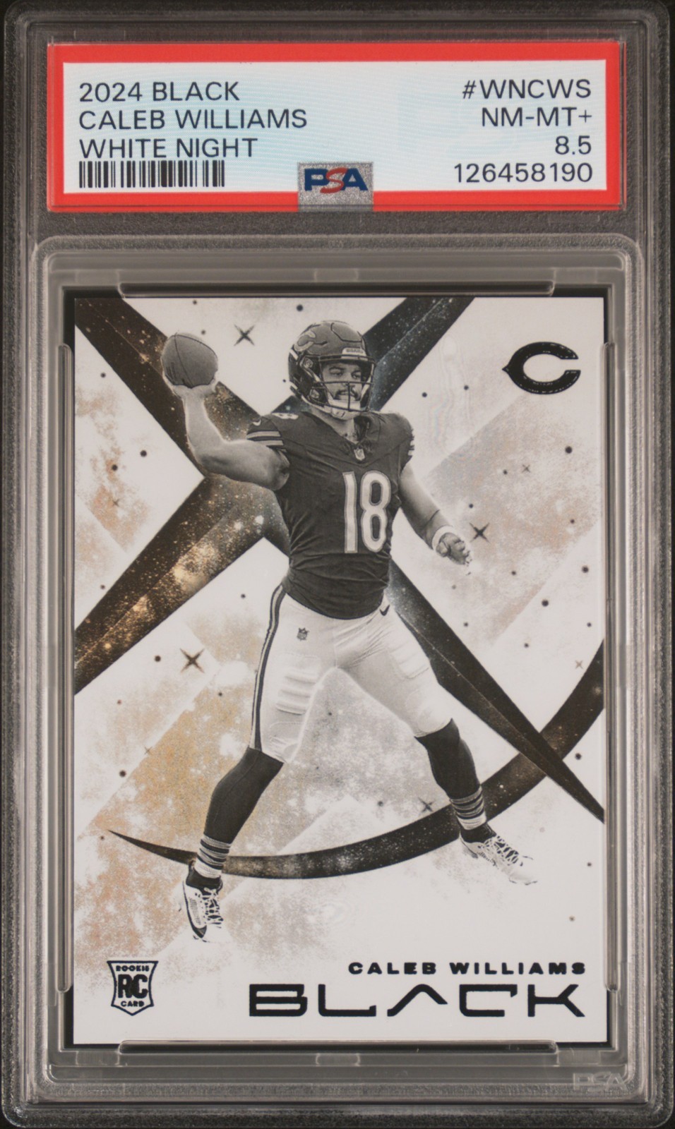 Caleb Williams Panini Black White Night #WNCWS Base