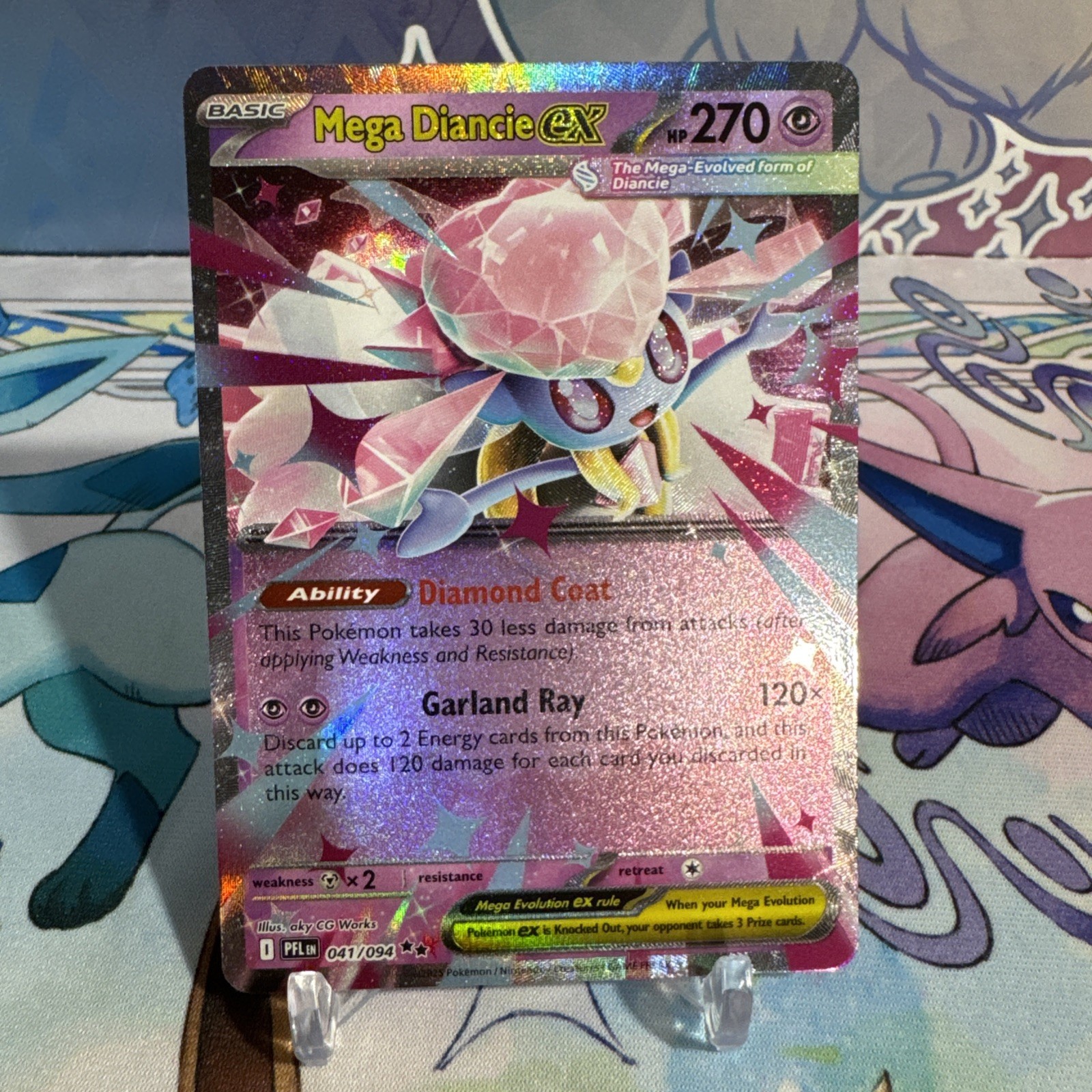 Mega Diancie ex 041/094 Double Rare - Pokémon TCG: Phantasmal Flames PFL NM/M