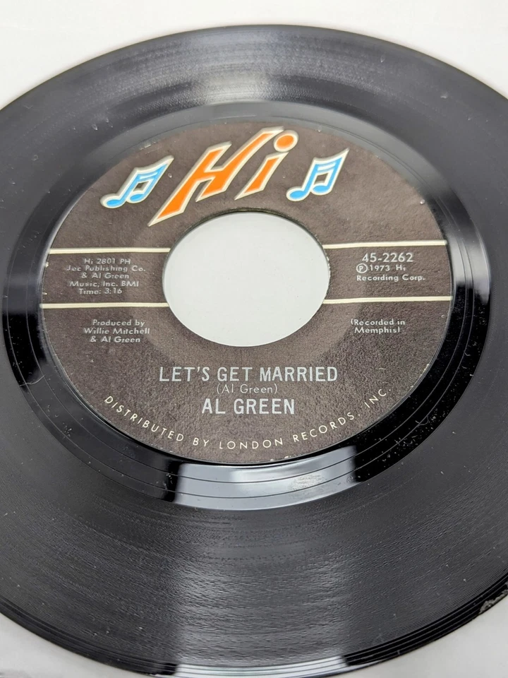 Al Green "Let's Get Married" 1973 Hi Records -45-2262 (Memphis) 7" 45 - Image 2 of 4