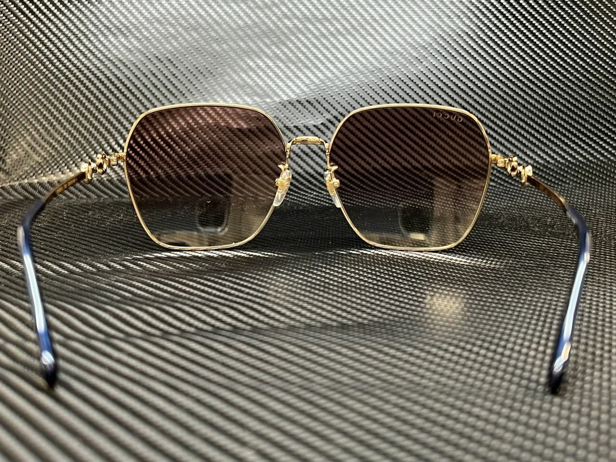 GUCCI GG0882SA 003 Gold Square Women's 60 mm Sunglasses