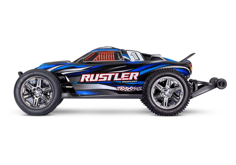 Traxxas TRX 37354 4Y blau Rustler 1:10 2WD RTR Stadium Truck NEU Akku + Lader - Bild 2 von 4
