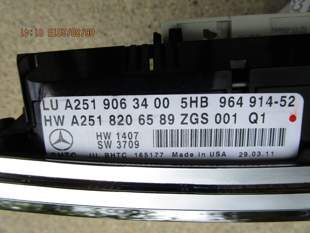 07 - 11 MERCEDES BENZ ML350 4D SUV A/C HEATER CLIMATE