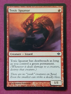 mtg conflux card Magic The Gathering CONFLUX TOXIC IGUANAR red card MTG