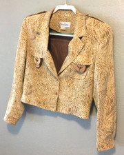 Vera Cristina Cropped Jacket Animal Print, Approx. Size 10 See-details, Vintage.