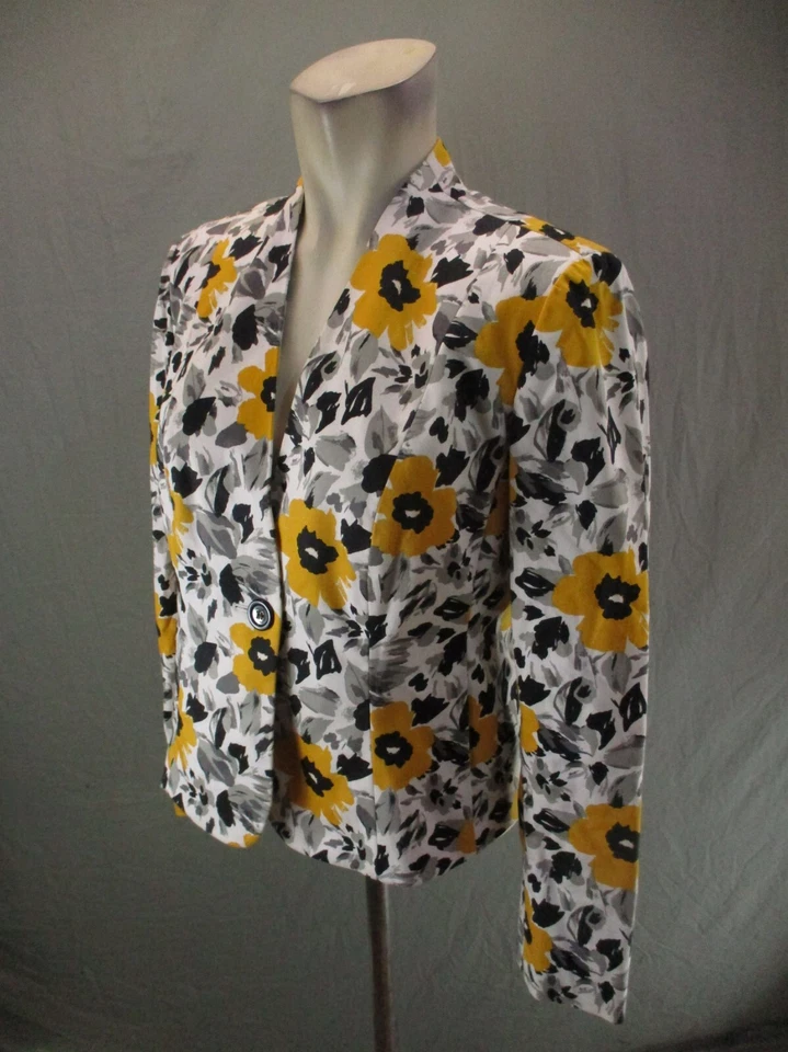 Blazer de un botón JONES WEAR talla 4 para mujer multicolor floral mezcla de algodón 874 Foto 3 de 4