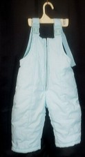 Vintage 1980's Toddler Snow Suit Coveralls Bibs Baby Blue Zipper Sz. 18 mo READ