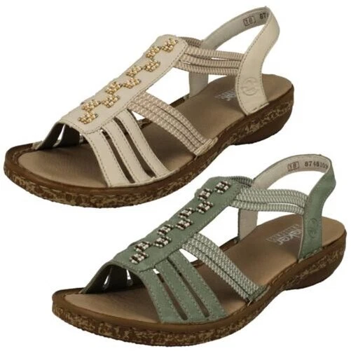 Ladies Rieker Casual Strappy Slip Sandals &#039;62855&#039; eBay