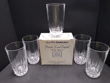 Set Of 5 W.M. Dalton French Lead Crystal Glasses