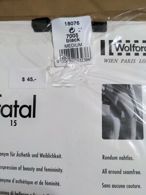 Collant Wolford Helmut Newton Fatal 15 - Taille M, Noir - Bas Moyens Ultra-fins - Neuf Dans Son Emballage