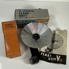 Canon Flash UNIT MODEL V2 Vintage Made in Japan Leather Case Box Guide