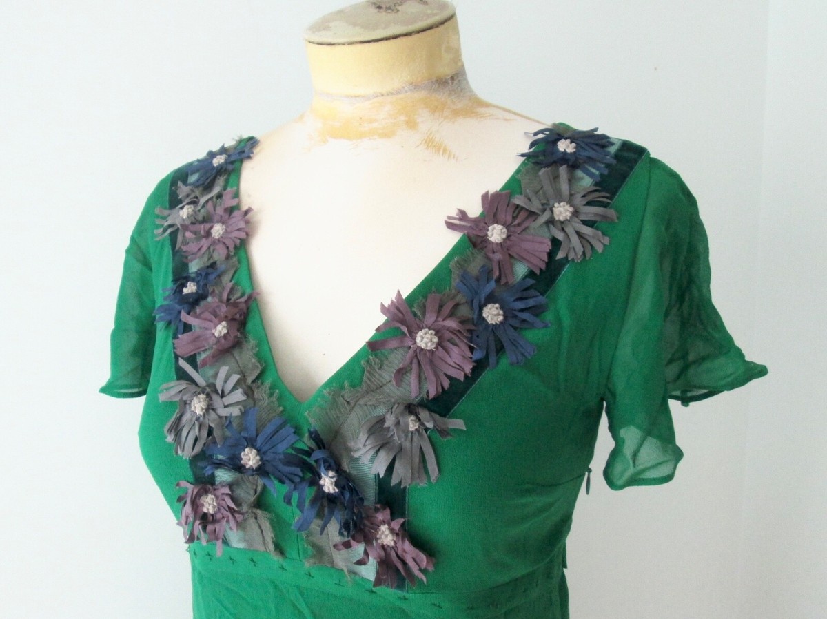 boden green silk dress Tie Neck Satin Midi Dress-Green Fir, Peony Bloom main image 1