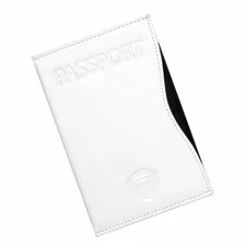Alban Slim Passport Holder WHITE RFID Blocking and Multi-use POCKET Slot in Back