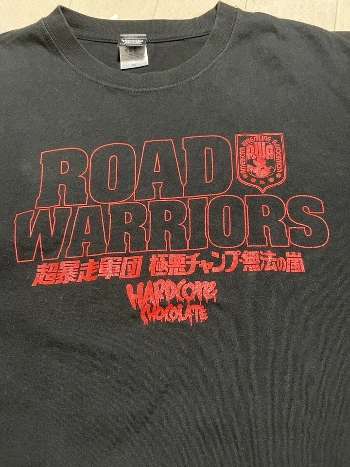 The Road Warriors T 恤 XL 鹰动物硬核巧克力 HCC NWA WCW WWF — 第 2/4 张图片