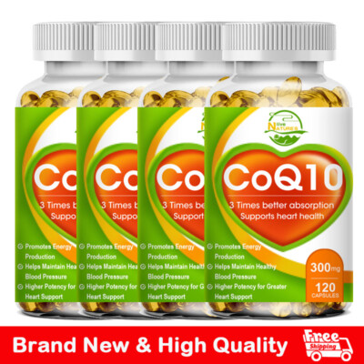 CoQ10 Mega Ubiquinol Supplement 300mg 120 Softgels Heart Health,Energy & Stamina