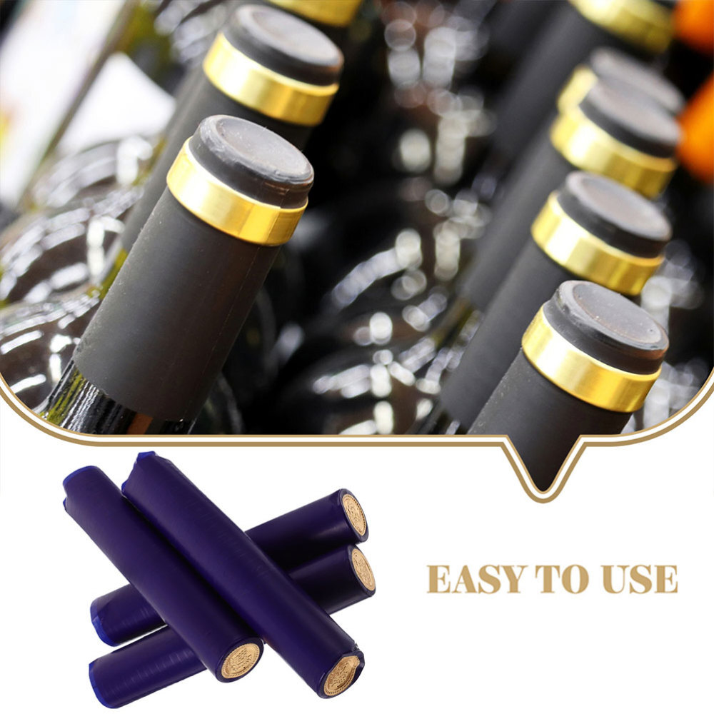 100 pcs PVC Shrink Capsules Heat Shrink Caps for Red Wine Liquor Bottle