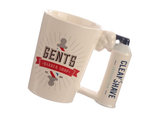 SHAVING MUG - BARBER/SHAVING MOTIF - SHAVING CREAM HANDLE - NEW - FREE UK P&P! - Picture 7 of 7