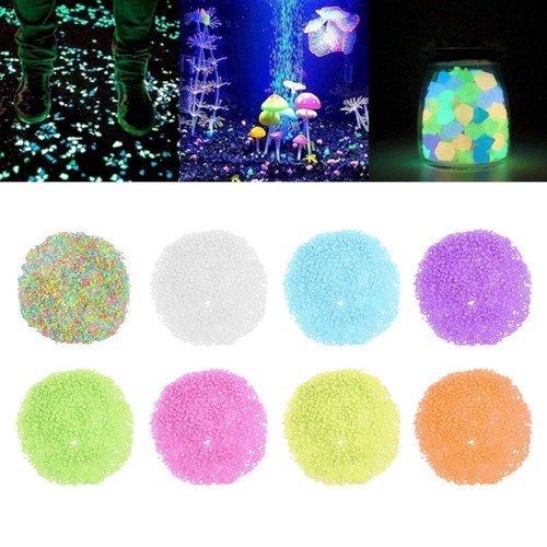 1000x Glow In The Dark Pebbles Garden Glowing Rocks Stones Fish Luminous N1G5