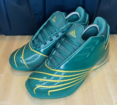Adidas T-Mac 2.0 Restomod Gold Green Basketball Shoes Men s Sz 9 / Women s 10.5