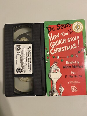 Dr. Seuss - How the Grinch Stole Christmas (VHS, 1997) Plus If I Ran To The Zoo 